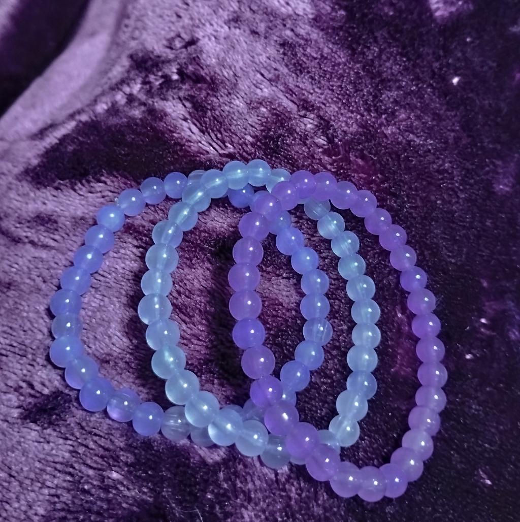 Handmade Three Piece Cute Colorful Light Purple And Dark Purple Bracelet Set 11$
